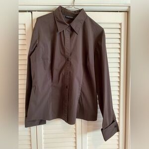 New York & Company Stretch Button-Down Blouse Size L
